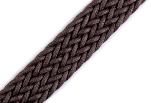 taśma bawełniano-poliestrowa pleciona czekoladowa 2,5 cm 