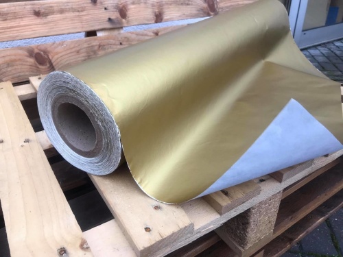 Tyvek soft ZŁOTY nadruk z połyskiem sklep Alternative Textiles