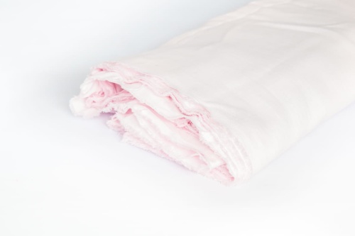 DEADSTOCK -  naturalna tkanina lniana - pudrowy różowy 170 g (kupon o dł 45 cm)