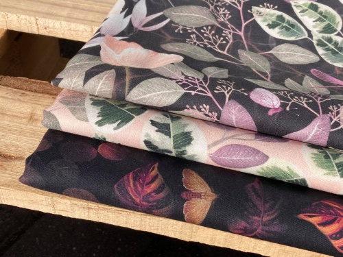 bawełna BIO nadruk "Ćmy nocą" sklep Alternative Textiles