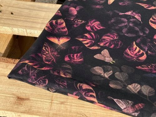 bawełna BIO nadruk "Ćmy nocą" sklep Alternative Textiles