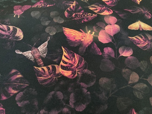 bawełna BIO nadruk "Ćmy nocą" sklep Alternative Textiles