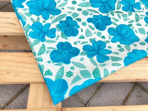 tkanina bawełniana BIO 133g turkusowa herbaciarnia sklep Alternative Textiles