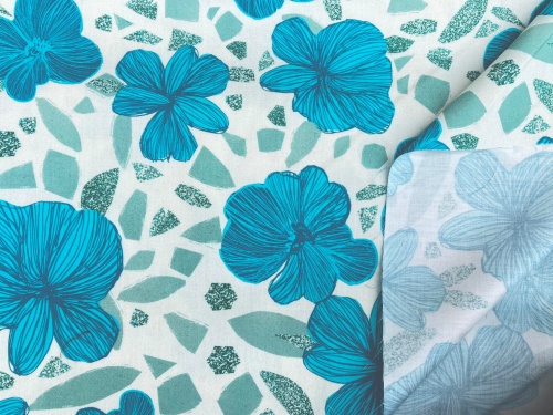 tkanina bawełniana BIO 133g turkusowa herbaciarnia sklep Alternative Textiles