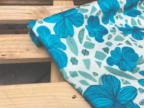 tkanina bawełniana BIO 133g turkusowa herbaciarnia sklep Alternative Textiles