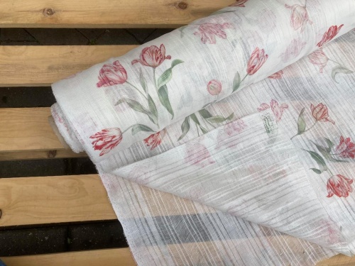 tkanina firanowa, lniana 100%, białoruski len sklep Alternative Textiles