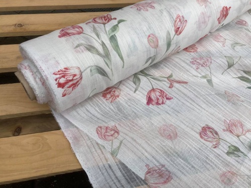 tkanina firanowa, lniana 100%, białoruski len sklep Alternative Textiles