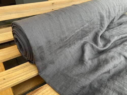 len na pościel stonewashed szerokość 245 cm kolor grafitowy, sklep Alternative Textiles