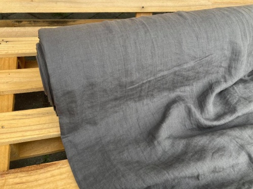 len na pościel stonewashed szerokość 245 cm kolor grafitowy, sklep Alternative Textiles