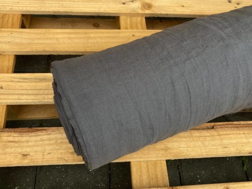 len na pościel stonewashed szerokość 245 cm kolor grafitowy, sklep Alternative Textiles