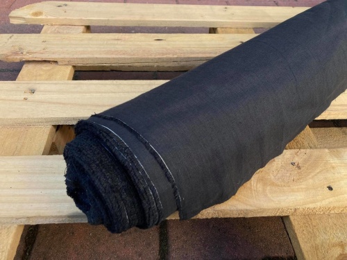 DEADSTOCK tkanina konopna KONOPKA ZAWISZA (czarny) 154 g (kupon o dł 50 cm)