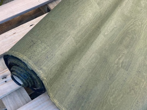 corko tkanina korkowa brudna zieleń 140 cm sklep Alternative Textiles