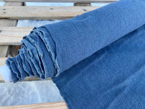 tkanina lniana krepa kolor jeans sklep alternative textiles