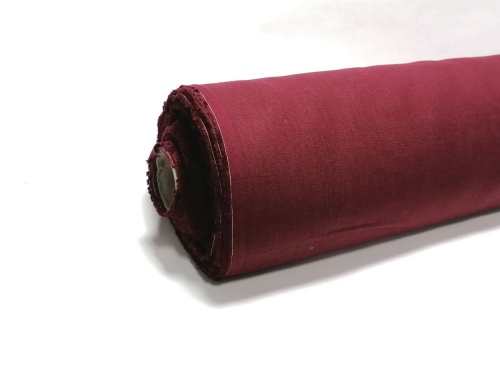 DEADSTOCK len, naturalna tkanina lniana - ciemna wiśnia, 245g/m2 (kupon o dł 120 cm)