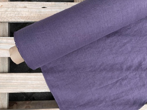 tkanina lniana bakłażan 205g, 100% len z Litwy - sklep Alternative Textiles