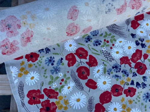 tkanina litewska len z bawełną, sklep Alternative Textiles