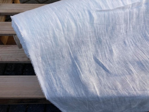 DEADSTOCK BLEN len, naturalna tkanina lniana prana/stonewashed - biel 3/4 ivory, 130g/m2 (kupon o dł 200 cm)