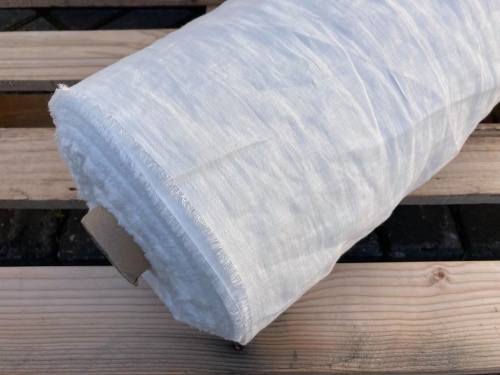 tkanina lniana z Białorusi, blen, 130g stonewashed biel 3/4
