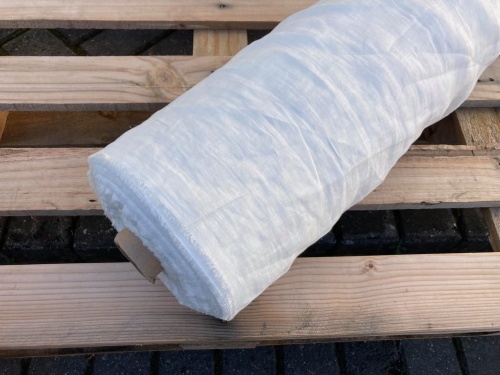 tkanina lniana z Białorusi, blen, 130g stonewashed biel 3/4