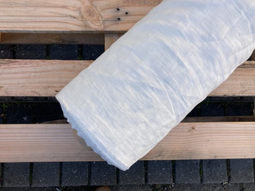 tkanina lniana z Białorusi, blen, 130g stonewashed biel 3/4