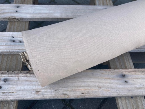 tkanina bawełniana beżowo kawowa, sklep alternative textiles