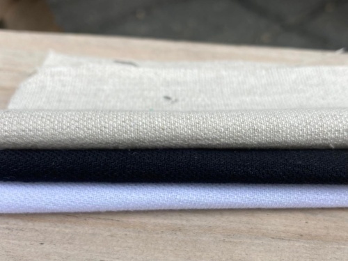 Próbki len z wiskozą i elastanem