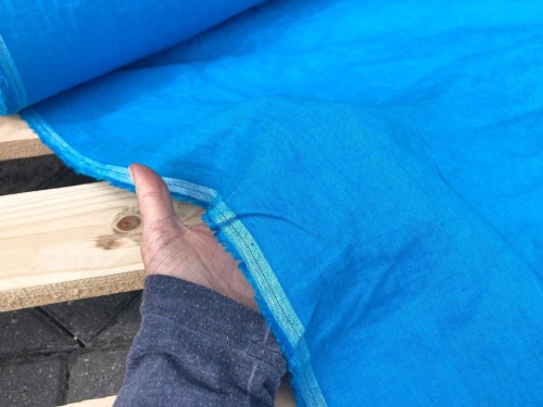 tkanina lniana 205g, lenaj, turkus, sklep alternative textiles