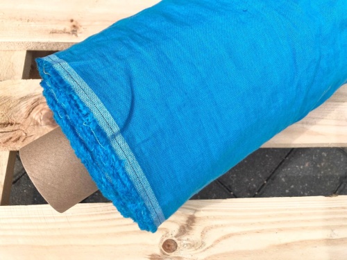 tkanina lniana 205g, lenaj, turkus, sklep alternative textiles