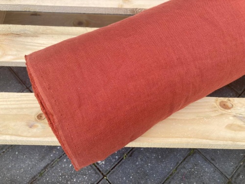 tkanina lniana len 100% z Polski ciemny rudy sklep alternative textiles