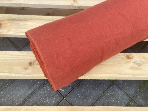 tkanina lniana len 100% z Polski ciemny rudy sklep alternative textiles