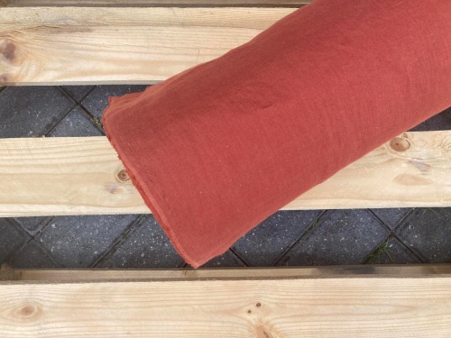 tkanina lniana len 100% z Polski ciemny rudy sklep alternative textiles