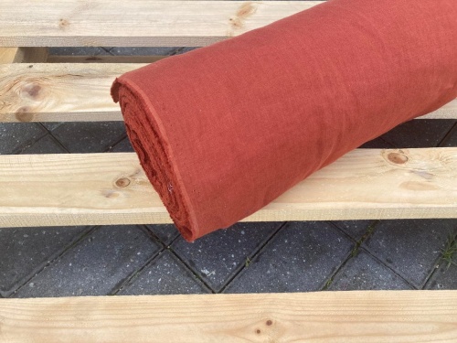 tkanina lniana len 100% z Polski ciemny rudy sklep alternative textiles