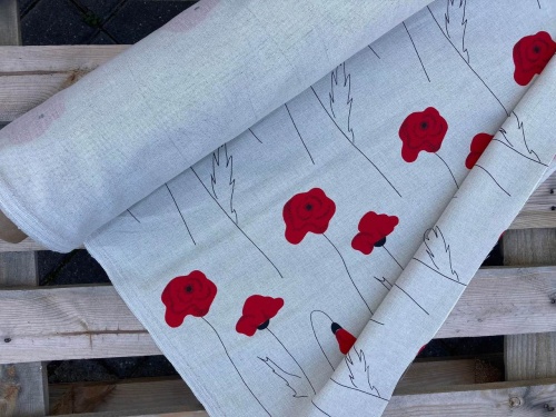 tkanina lniano bawełniana litewski len Lenaj w maki sklep alternative textiles