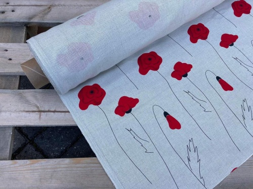 tkanina lniano bawełniana litewski len Lenaj w maki sklep alternative textiles