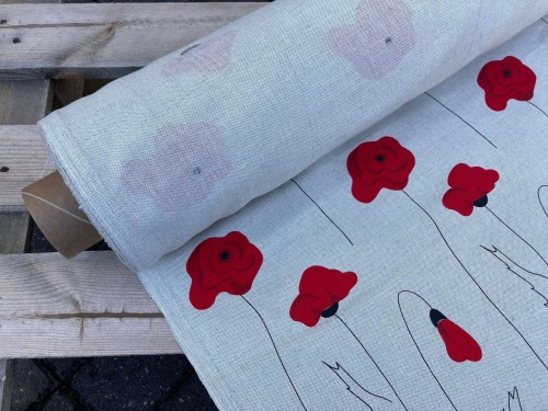 tkanina lniano bawełniana litewski len Lenaj w maki sklep alternative textiles