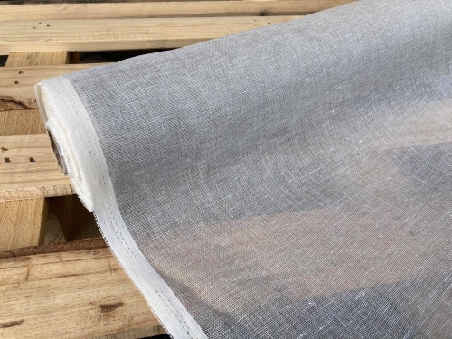 Len polski, siatka ażurowa, oatmeal sklep Alternative Textiles
