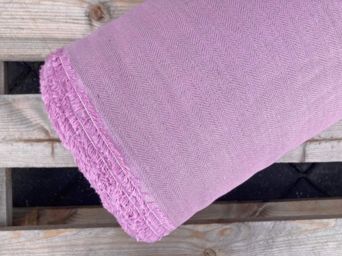 tkanina lniano bawełniana jodełka jasny róż, sklep alternative textiles
