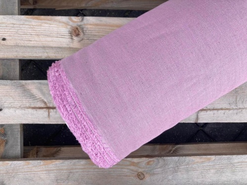 tkanina lniano bawełniana jodełka jasny róż, sklep alternative textiles