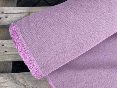 tkanina lniano bawełniana jodełka jasny róż, sklep alternative textiles