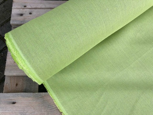 tkanina lniano bawełniana, jodełka, cytrynowa limonka, sklep alternative textiles