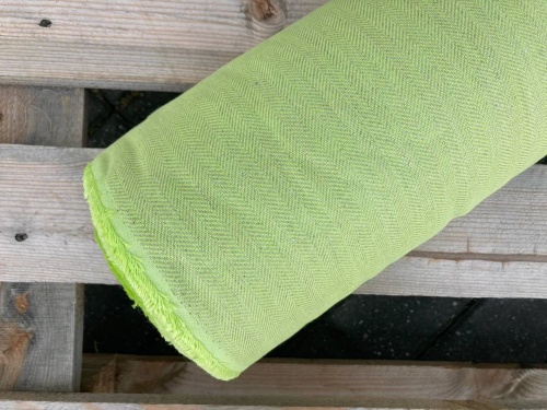 tkanina lniano bawełniana, jodełka, cytrynowa limonka, sklep alternative textiles
