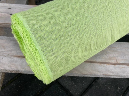 tkanina lniano bawełniana, jodełka, cytrynowa limonka, sklep alternative textiles