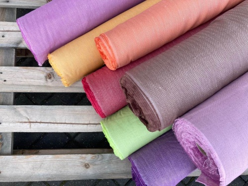 tkanina lniano bawełniana, jodełka, cytrynowa limonka, sklep alternative textiles