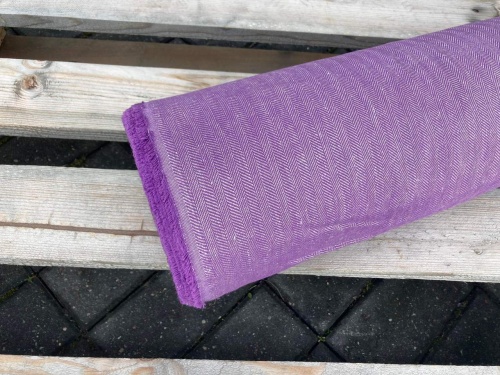 tkanina lniano bawełniana jodełka, fioletowy sklep alternative textiles