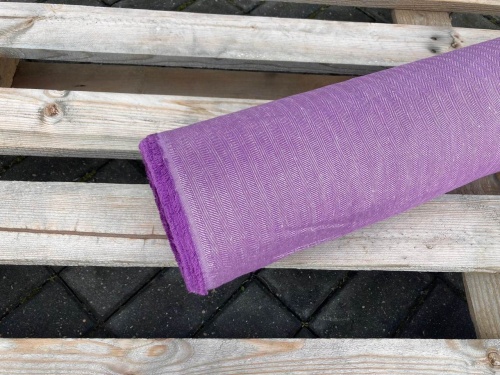 tkanina lniano bawełniana jodełka, fioletowy sklep alternative textiles