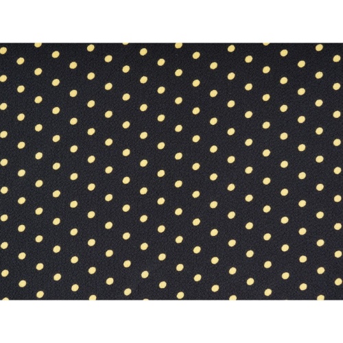 DEADSTOCK, 100% poliester, żółte kropki na czarnym,  szer 145cm (cena za 0,5m)