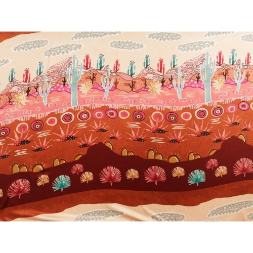 DEADSTOCK, 100% poliester, wzory meksyk,  szer 150cm (cena za 0,5m)