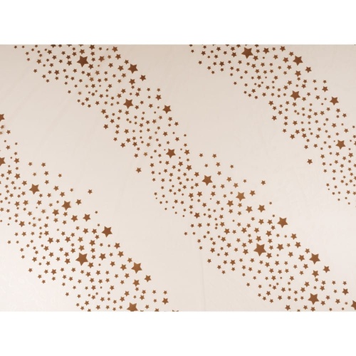 DEADSTOCK, 100% poliester, tiul, pudrowy róż w złote gwiazdki,  szer 140cm (cena za 0,5m) 