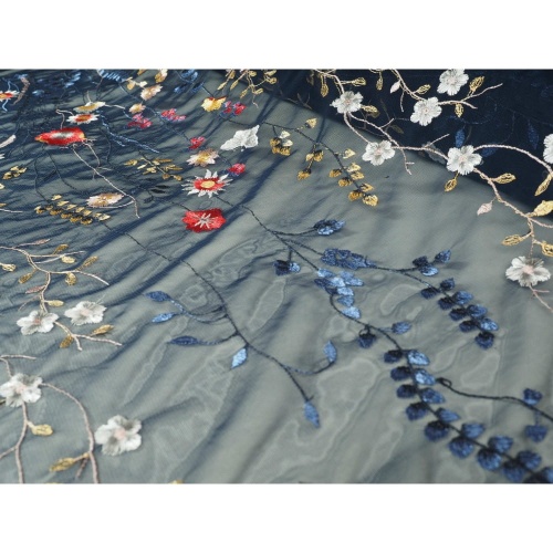 deadstock poliester - włoskie perełki siatka w kwiaty - sklep Alternative Textiles