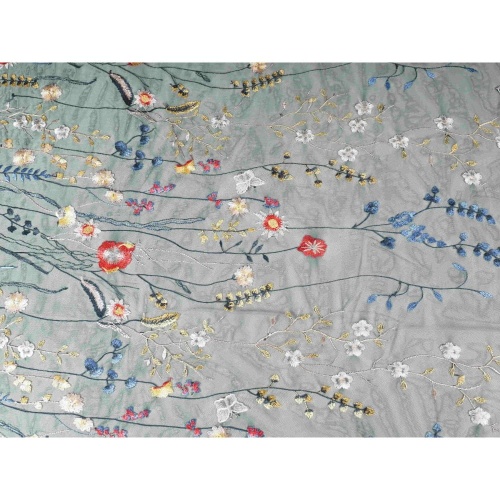 deadstock poliester - włoskie perełki siatka w kwiaty - sklep Alternative Textiles